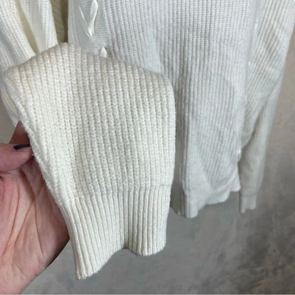 Tahari mock neck knit sweater lace up women’s large soft casual minimalist - Picture 4 of 6